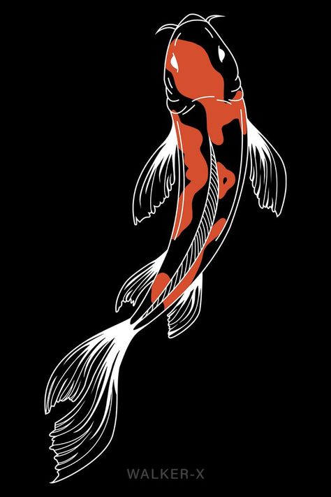 line art of the if the Japanese koi/nishikigoi #koifish #koi #fish #japanese #japan #nishikigoi #water #pond #animal #carp #kohaku #swimming #aquatic #red #white #nature #lineart #minimal Koi Fish Graphic Design, Koi Black And White, Koi Line Art, Griptape Designs, Koi Fish Stencil, Koi Fish Outline, Japanese Line Art, Koi Fish Line Art, Pond Drawing