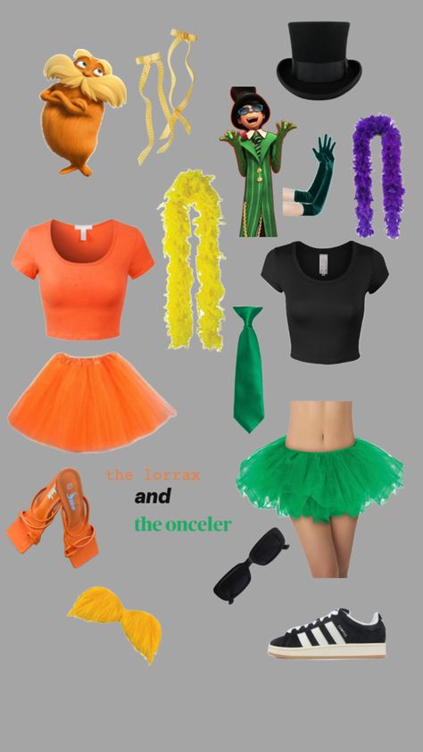 Onceler Costume, Lorax Costume, Iconic Duo, Halloween Makeup Easy, Halloween Inspo, The Lorax, Cute Costumes, Halloween Makeup, Halloween Costumes