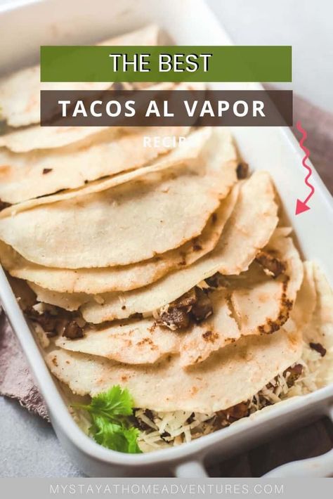 Delicious tacos al vapor or steamed tacos are popular with street vendors. Create your own version of tacos al vapor in your home. via @mystayathome Tacos Al Vapor, Delicious Tacos, Boricua Recipes, How To Make Taco, Street Vendors, Thrifty Thursday, Homecooked Meals, Hispanic Food, Mexican Food Recipes Easy