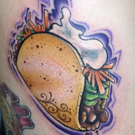 Taco Tattoo, Taco Tattoos, Belle Tattoo, Food Tattoos, Belly Tattoos, Pretty Hand Tattoos, Bff Tattoos, Best Friend Tattoos, Rib Tattoo