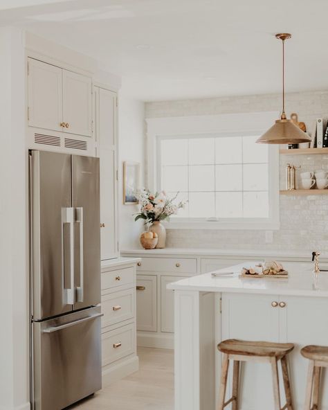 Maison Blonde on Instagram: “PSA: built-in fridges are crazy expensive!!! We wanted the built-in look but without the price tag so we bought a @fisherpaykel counter…” Counter Depth Fridge, Counter Depth, Price Tag, Kitchen Remodel, Kitchen Cabinets, Built In, Blonde, Building, Furniture