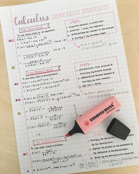 Calculus Notes, School Study Ideas, Neat Handwriting, Study Tips For Students, College Notes, Study Flashcards, Effective Study Tips, Math Notes, School Organization Notes