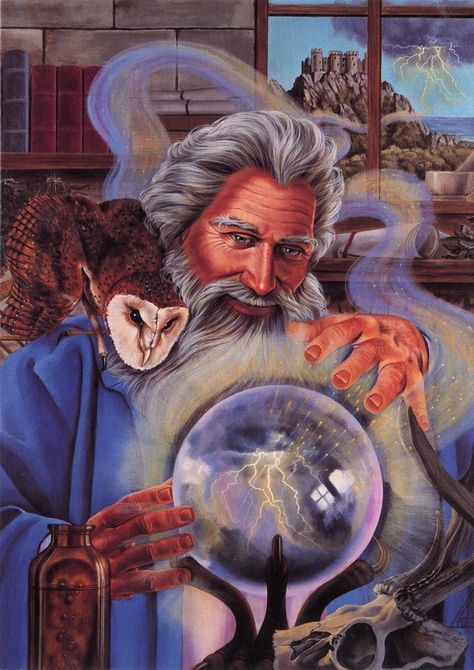 wizard crystal ball Wizard Crystal Ball, Evil Wizard, Dark Fantasy Artwork, Magical Images, Cthulhu Mythos, Supernatural Power, Fantasy Images, Fantasy Castle, High Fantasy