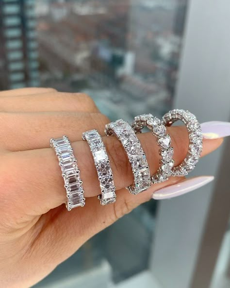 Diamond Engagement Band, Expensive Jewelry Luxury, Eternity Rings, Pave Band, Diamond Jewelry Designs, Engagement Band, Emerald Cut Diamond, Expensive Jewelry, Jewelry Lookbook