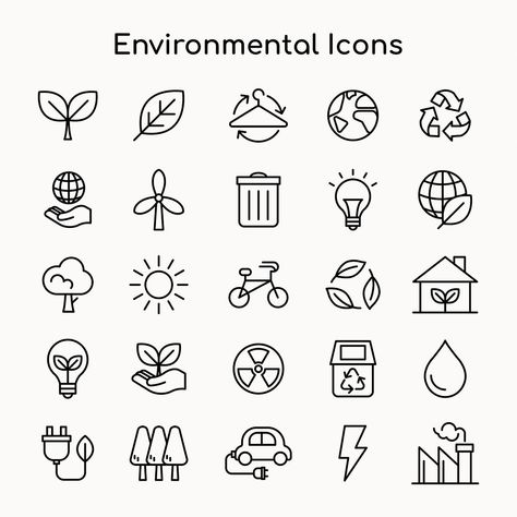 Environmental icons vector for business in simple line set | free image by rawpixel.com / Minty Sustainability Icon, Setting Icon, Future Icon, Nature Icon, Resources Icon, Urban Icon, Architecture Design Process, Commercial And Office Architecture, Architecture Icons