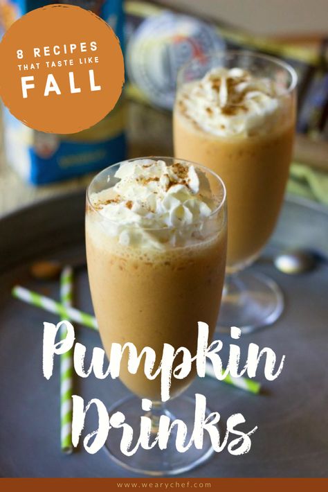 Pumpkin Pie Alcoholic Drink, Pumpkin Drink Recipes, Pumpkin Cocktails, Drinks For Fall, Fireball Recipes, All About Pumpkins, October Pumpkins, Pumpkin Drink, Frozen Drinks Alcohol