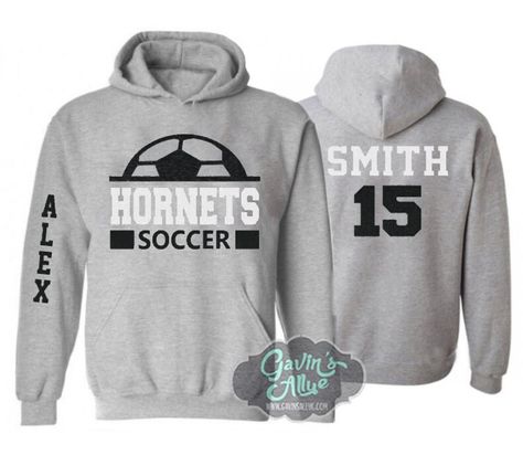 Soccer Hoodie | Customize with your Team & Colors | Adult or Youth Sizes PLEASE READ BEFORE ORDERING Please read full description before ordering we cannot be responsible for mistakes made by not reading the full description. If you want to upgrade hoodie to Bella Canvas here is the link to purchase https://www.gavinsallye.com/products/up-grade-to-bella-canvas?_pos=6&_sid=9eedd7cee&_ss=r ORDERING INSTRUCTIONS: 1. Select your Garment Size/Color Each size must be selected separately. Please do NOT High School Soccer Shirts, Soccer Shirts Designs, Glitter Basketball, Soccer Warm Ups, Soccer Team Shirts, Basketball Hoodies, Team Shirt Designs, Soccer Hoodies, Hoodie Customize