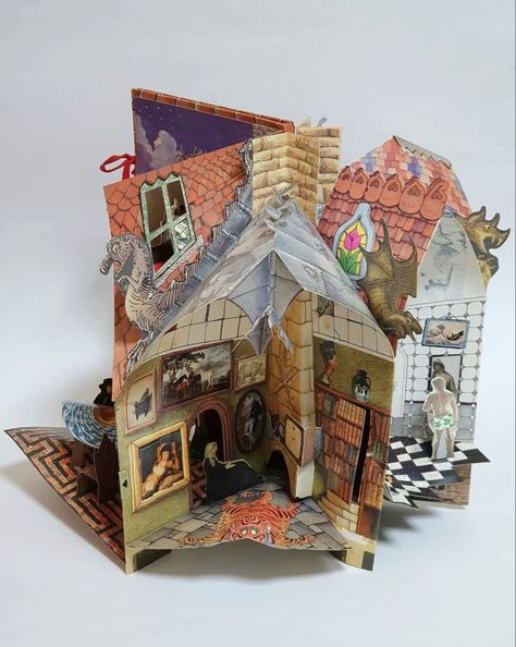 Popup Template, Pop Up House Book, Cardboard City, Paper Structure, Pop Up Art, Mechanical Art, Bookmaking, Pop Up Book, Paper Cut Art