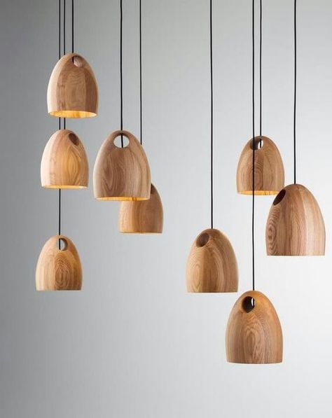 oak pendant // ross gardam (via formfreundich.de) Wooden Lights Hanging, Wooden Lights, Wooden Light Fixtures, Wooden Pendant Lamp, Wood Pendant Lamps, Unique Pendant Lights, Wood Light Fixture, Lights Hanging, Pendant Lamp Design