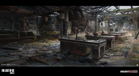 ArtStation - The Last of Us: Part 2 - Grocery Check Out Early Concept, SiewHong Lum Grocery Store Checkout, Deserted City, Apocalypse Landscape, Post Apocalyptic City, Convenient Store, Zombie Apocolypse, Strange Days, Apocalypse World, Last Of Us Part 2