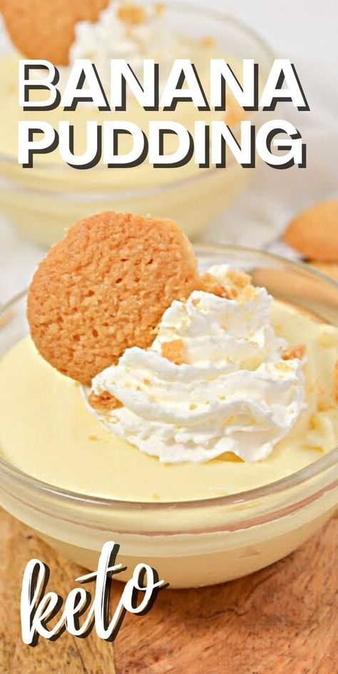 Keto Banana Pudding - Enjoy the fresh and smooth flavors of keto banana pudding – and still stay within your macros! It’s the best keto snack or dessert. #keto #Ketodiet #Ketorecipes #ketobananapudding #ketodessertideas #bananapudding #summerrecipes #dessert #food #recipes Low Carb Banana Pudding, Keto Banana Pudding, Low Carb Banana, Keto Banana, Good Keto Snacks, Banana Dessert Recipes, Dessert Places, Keto Candy, Thm Desserts