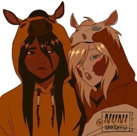 nuni ṡuƞktokeca on Instagram: "Wanted to draw something cute so here’s some Sam and Magazu content 🥺🥰 | #nativeoc #oc #spiritstallionofthecimarron" Disney Characters As Humans, Spirit Horse Movie, Spirit And Rain, Spirit The Horse, Horse Movies, Horse And Human, Spirited Art, Disney Fairies, Modern Disney