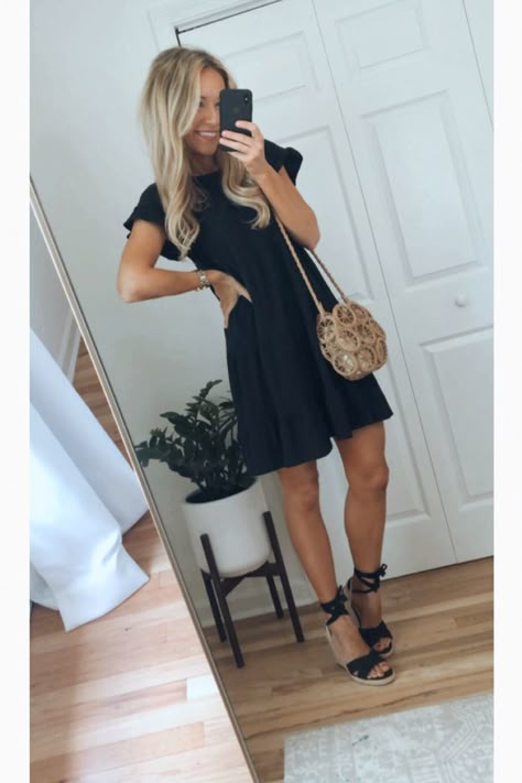 Dress And Wedges Outfit, Cute Outfits With Wedges, Espadrilles Sandals Outfit, Dress With Wedges Outfit, Wedge Outfit Summer, Sandal Wedges Outfit, Wedges Outfit Dressy, Wedge Sandals Outfit Dress, Summer Outfits For Church