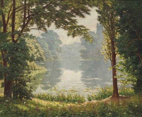 Henri Biva, Day On The Lake, Edith Holden, Nature Witch, Forest Drawing, Reference Art, Lake Painting, Forest Background, Post Impressionism