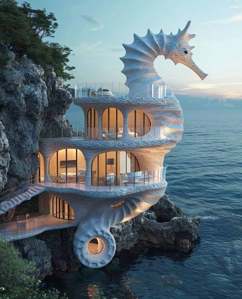 Home Colour Design, Unusual House, Crazy Houses, Dorm Wall Decor, Unusual Buildings, Boat Ideas, Unusual Homes, Unique House Design, Fantasy House