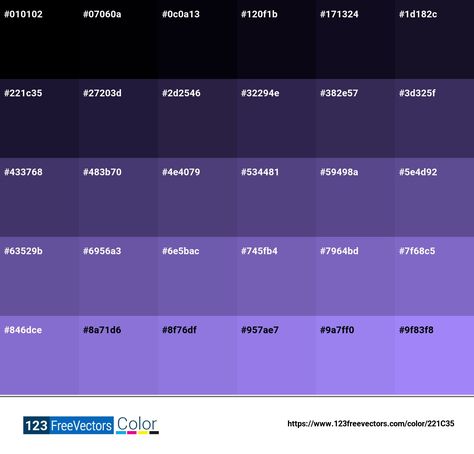 Pantone 276 C | #221C35 - Detailed Color Information and Usage Dark Purple Hex Code, Purple Hex, Color Names Chart, Split Complementary Colors, Balloon Background, Valentine Background, Monochromatic Palette, Monochromatic Color Scheme, Hand Drawn Flowers