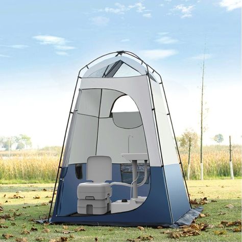 Tired of dodging the crowd to break away and use the bathroom? Worry no more! Finally, a tent that makes using the toilet, or changing a little more private while in the outdoors or at those crowded camps. This toilet sink combo perfectly solves the problem of how to wash your hands and poop in the place where the water resource is scarce! #privacytent #portabletoilet #portablebathrooms #campingidea #campinglife #campingstuff #portablesink #toiletsinkcombo #sinktoiletcombo Sink Toilet Combo, Camping Sink, Portable Sink, Portable Potty, Portable Bathroom, Portable Sinks, Waste Tanks, Hand Washing Station, Shower Toilet