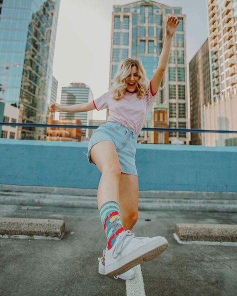 Happy Socks on Instagram: “Hakuna Matata. 💖😄🙌 📷@taylor_made_style  #HappySocks #HappinessEverywhere #HappyDays #NoWorries” Funky Socks Outfit, Happy Socks Outfit, Socks Photography, Socks Aesthetic, Sock Outfits, Funky Socks, Creative Photography Techniques, 90s Fashion Outfits, Trainers Fashion