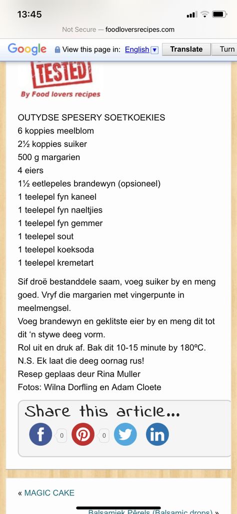 Speserye Koekies Resep, Koekie Resepte, Recipes For Biscuits, Spicy Cookies, 90 Second Keto Bread, Baking Biscuits, Cake Roll Recipes, Food Traditional, Cookie Snack