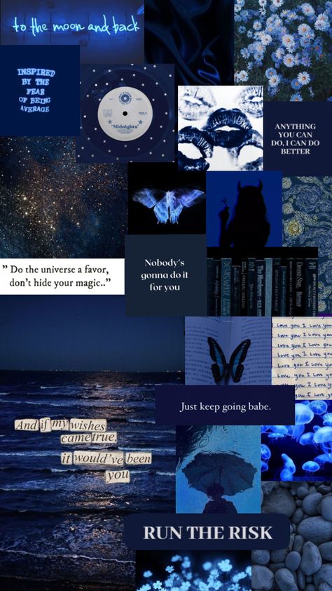 Night time blue aesthetic wallpaper #blue #blueaesthetic #aesthetic #midnightblue #midnights #wallpaper #darkblue Midnight Core Aesthetic, Blue Flowers Wallpaper Iphone, Dark Gray Blue Aesthetic, Midnight Wallpaper Aesthetic, Blue Quotes Aesthetic Wallpaper, Aesthetic Wallpaper Blue Dark, Blue Collage Wallpaper Aesthetic, Aesthetic Midnight Blue, Midnight Blue Aesthetic Wallpaper