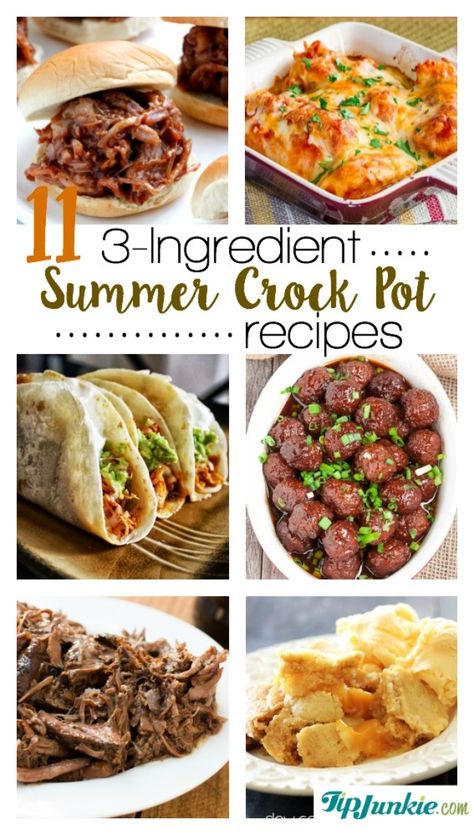 3-Ingredient Summer Crock Recipes-jpg Summer Crock Pot Recipes, Summer Crockpot, Crock Meals, Crock Pot Pulled Pork Recipe, Pork Crockpot Recipes, Summer Crockpot Recipes, Best Crockpot Recipes, Crock Pot Recipes, Diner Recept