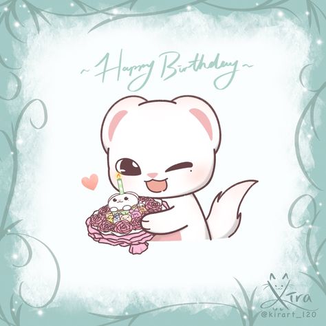 Hyunjin Cartoon, Happy Birthday Hyunjin, Hyunjin Birthday, Happy Birthday Signs, Birthday Sign, Han Jisung, Kpop Fanart, Cartoon Art, Stray Kids