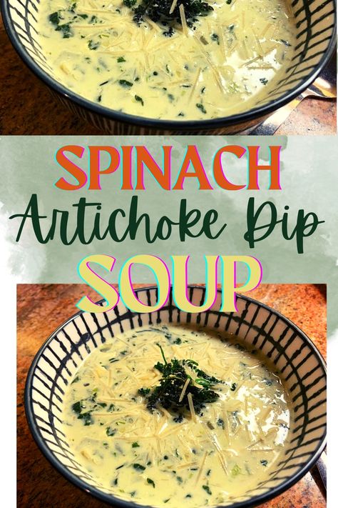 Do you love spinach & artichoke dip? Well here it is in a delicious, creamy soup! #bestcreamsoups #bestsouprecipes #spinachartichokedipsoup #spinachcreamsoup #artichokecreamsoup #artichokespinachcreamsoup #spinachparmesansoup #artichokeparmesansoup #easyspinachartichokesoup #spinachartichokeparmesansoup #easysoupsforfamilies #greatsoupsforcompany #spinacharitchokesoupforentertaining #vegetablecreamsoups #vegetablesoupswithparmesan Spinach Artichoke Dip Soup, Spinach Artichoke Soup, Spinach Soup Recipe, Artichoke Soup, Parmesan Soup, Spinach And Artichoke Dip, Shrimp Soup, Chef Club, Healthy Soups