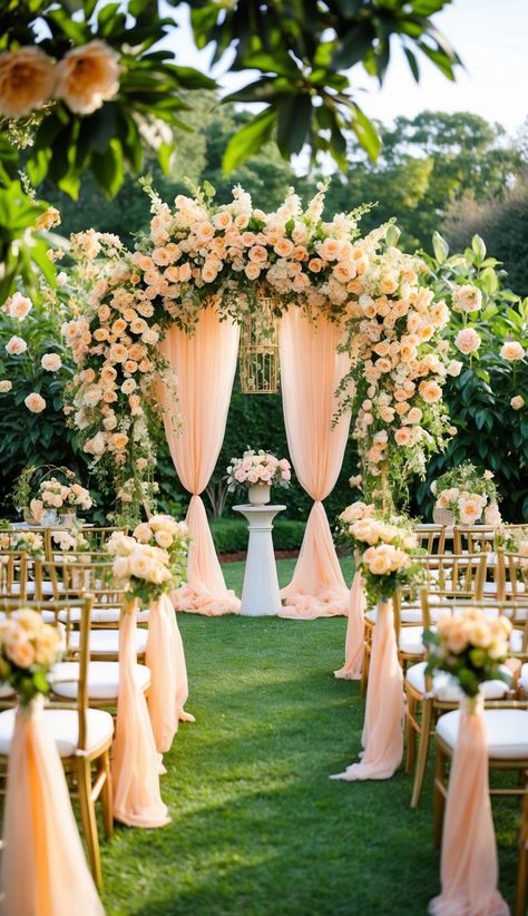 32 Summer Wedding Color Scheme Ideas - WithLoveLive Sage And Apricot Wedding, Summer 2025 Wedding, Wedding Yellow Color Schemes, June Wedding Ideas, Wedding Color Scheme Ideas, Wedding Colors Summer, Beautiful Natural Scenery, Wedding Color Schemes Summer, Color Scheme Ideas