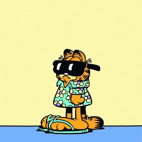 Summer Garfield, Garfield Poster, Garfield Pfp, Pfp Twitter, Pfp Character, Twitter Pfp, Garfield Wallpaper, Fat Orange Cat, Garfield Pictures