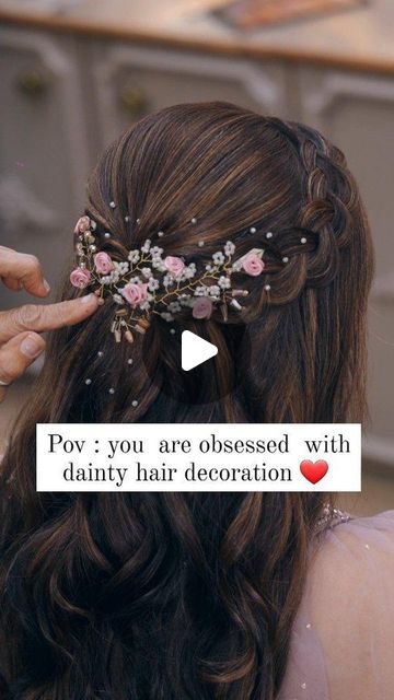 Aanal Savaliya on Instagram: "When you are absolutely obsessed  with dainty  hair decors,  You have come to the right page ❤️ 

Bcos we are obsessed  too." Hair Do For Indian Wedding, Hair Styles For Indian Wedding, Hair Styles For Wedding, Bridal Hair Decorations, Indian Bridal Hairstyles, Bridal Hairstyles, Handmade Hair Accessories, Hair Decorations, Indian Hairstyles