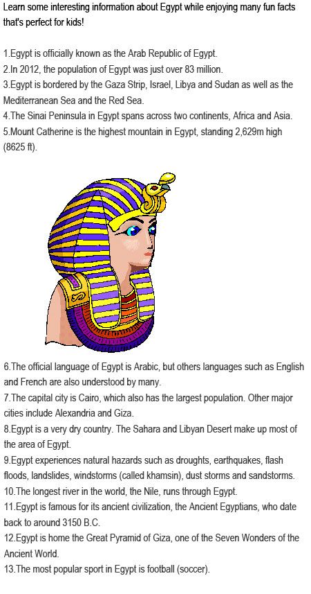 Childhood Education: Facts about Egypt for kids Facts About Egypt, Egypt Facts, Facts About Ancient Egypt, Ancient Egypt Unit Study, Egypt Lessons, Ancient Egypt For Kids, Curriculum Planner, Artemis Goddess, Travel Tuesday