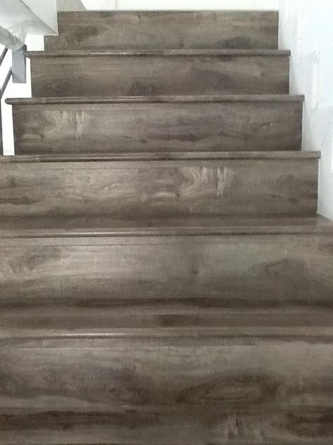 charcoal 60 percent cool grey stained stairs Grey Stained Stairs, Stained Stairs, Basement Diy, Garage Stairs, Gray Stairs, Basement Stairs, Grey Stain, Dark Stains, Basement Remodel