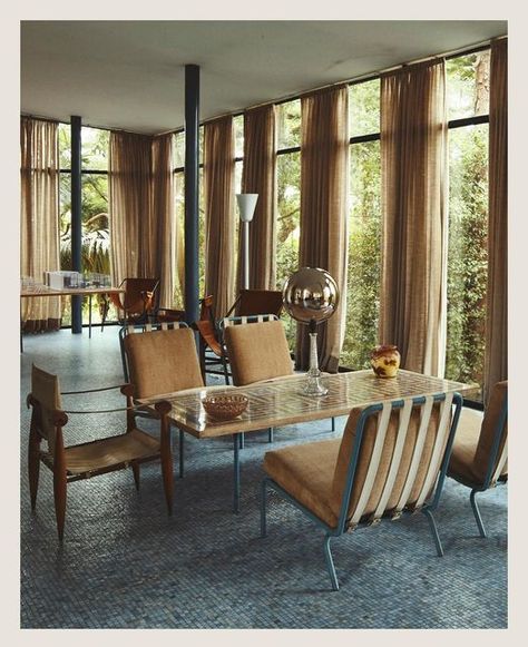 adrian gaut on Instagram: "at home with #linabobardi" Wassily Chair, Designer Decor, Long Curtains, Apartment Architecture, Retro Interior, Kelly Wearstler, Bellini, High Ceiling, Habitat