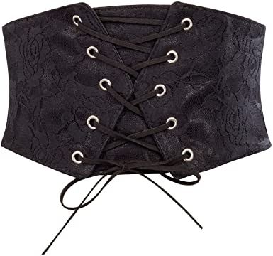 GRACE KARIN Women's Elastic Stretch Corset Waist Cincher Belt CL010644 at Amazon Women’s Clothing store Cincher Belt, Wide Waist Belt, Corset Lacing, Floral Lace Fabric, Waist Cincher Corset, Corset Waist, Steampunk Costume, Corset Belt, Branded Belts