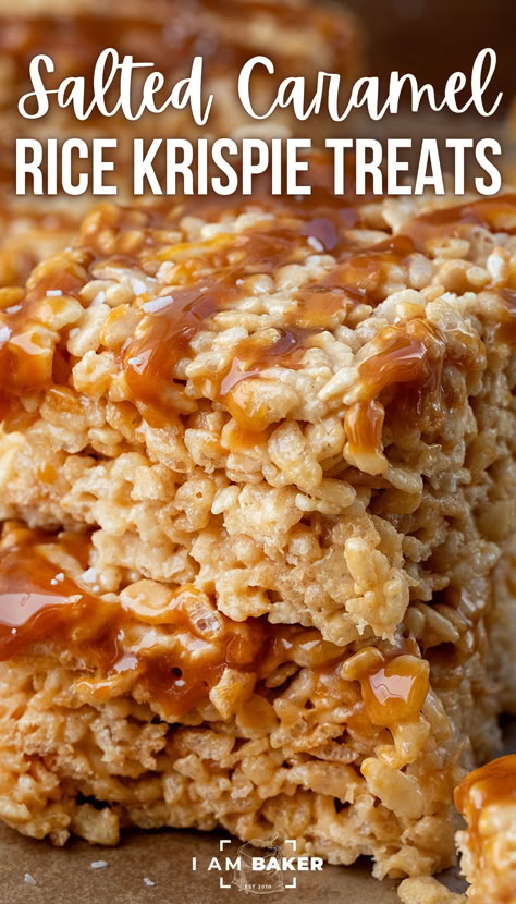 Salted Caramel Rice Krispie Bars, Sea Salt Caramel Rice Krispie Treats, Rice Krispie Bars With Chocolate, Salted Caramel Rice Crispy Treats, Halloween Rice Krispies Treats, Special Rice Krispie Treats, Home Style Rice Crispy Treats, Recipes With Rice Crispy Cereal, Carmel Rice Krispie Treats Recipes