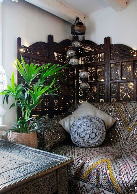 Fabric Room Dividers, Inner Landscape, Bamboo Room Divider, Casa Country, Moroccan Interiors, Deco Boheme, Bohemian Interior, Moroccan Decor, Boho Dekor