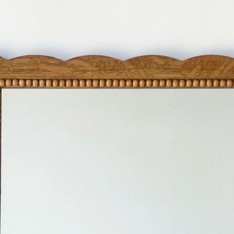 Attica Studios on Instagram: "Introducing the Santiago Scalloped Mirrors Collection 🤍 Featuring our signature scalloped edge design with its timeless elegance and offering a choice between bobbin or colored highlighted silhouettes, our mirrors are the perfect accessory for any room. Crafted meticulously with 100% recycled oak wood, it embodies the fusion of tradition and innovation that defines our brand. Inspired by most beloved antique restorations, the mirror showcases a flawless combination Scallop Edge Furniture, Diy Scalloped Mirror, Frame Mirror Diy, Bobbin Mirror, Antique Bathroom Decor, Texture Mirror, Scandinavian Cottage, Bathroom Mirror Design, Bathroom Mirror With Shelf