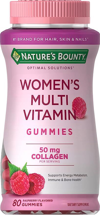 Nature's Bounty Women's Multivitamin Optimal Solutions, Multivitamin Gummies for Immune Support, Cellular Energy Support, Bone Health, Raspberry Flavor, 80 Gummies Nature's Bounty Hair Skin And Nails, Gummies For Women, Hair Skin Nails Gummies, Natural Metabolism Boosters, Multivitamin For Women, Faster Metabolism, Speed Up Your Metabolism, Metabolism Boosting Foods, Nutrition Science