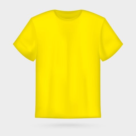 Uniform Shirt, Shirt Template, T Shirt Mockup, Yellow T Shirt, Tshirt Mockup, Shirt Mockup, Premium Vector, Mockup, Sleeve Shirt