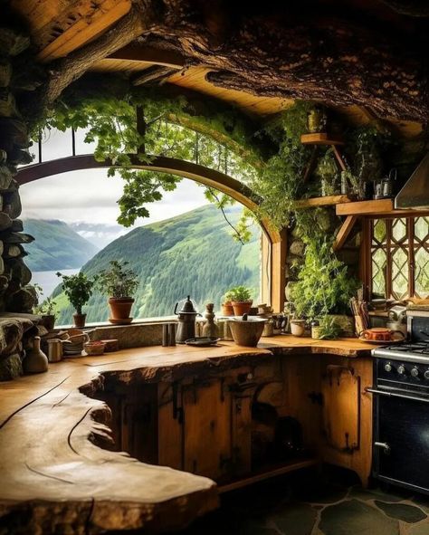 Wooden Kitchen Decor, Christmas Balcony, Simple Balcony, Casa Hobbit, Apartment Simple, Apartment Christmas, Desain Pantry, Apartment Plants, Hobbit House