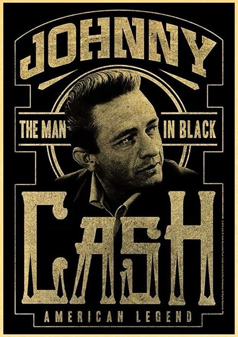 Johnny Cash Poster, Outlaw Country, Man In Black, American Legend, Walk The Line, Rock N’roll, Country Music Singers, Johnny Cash, Poster Retro