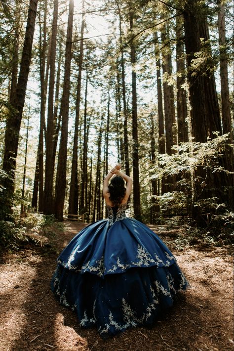 Quinceañera Photoshoot Ideas In Snow, Forest Quince Photoshoot, Snow Quinceanera Pictures, Enchanted Forest Quinceanera Photoshoot, Enchanted Forest Photoshoot Ideas, Quinceañera Poses Ideas, Poses For Quinceanera Pictures, Quince Photoshoot Ideas With Court, 15 Photoshoot Ideas