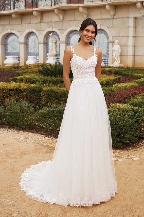 Sincerity Bridal - Style 44247: Beaded Lace and English Net A-Line Gown Sincerity Bridal Wedding Dresses, Sincerity Bridal, Fairy Wedding Dress, Fairy Wedding, Charlotte Wedding, Justin Alexander, Wedding Dress Pictures, Allure Bridal, Lace Straps