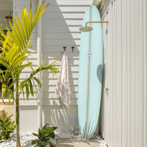 10 Outdoor Shower Ideas and Designs | The Family Handyman Beach House Outdoor Shower Ideas, Outdoor Shower Ideas Backyards, Sea Theme Bathroom, Outdoor Shower Inspiration, Diy Outdoor Shower Ideas, Outdoor Shower Ideas, Outdoor Shower Kits, Cute Shower Curtains, Outdoor Bathroom Design