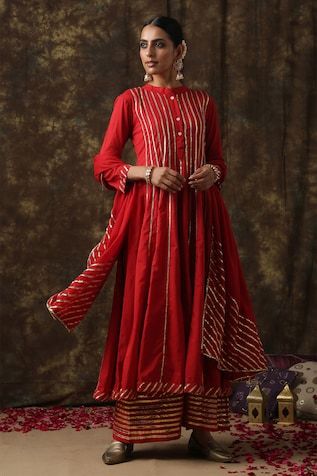 Kurta And Plazo, Red Kurta Set, Red Anarkali, Rajdeep Ranawat, Punit Balana, Kurta Sets For Women, Red Kurta, Kurta Cotton, Embroidered Anarkali