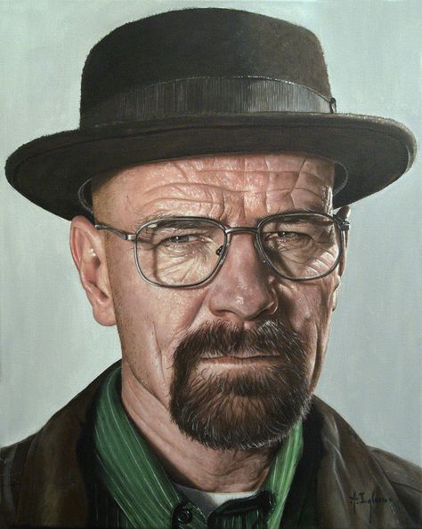 You all know exactly who I am by agusgusart Breaking Bad Tattoo, Breaking Bad Art, Old Man Portrait, Frida Art, Greys Anatomy Memes, Celebrity Drawings, Walter White, Face Photography, Celebrity Portraits