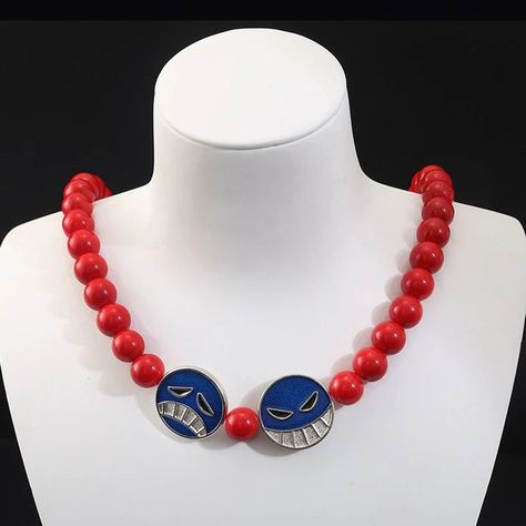 Anime One Piece Portgas D Ace Luffy Red Beads Necklace Bracelet Charm Cosplay Stands Pendant Choker Kolye Whitebeard Jewelry Ace Necklace, Bracelet One Piece, Luffy Red, Red Beads Necklace, One Piece Portgas D Ace, Ace Luffy, Anime Necklace, Ace One Piece, One Piece Merchandise