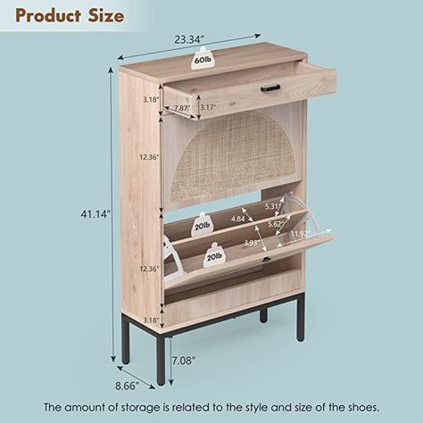 Amazon.com: Brafab Shoe Cabinet, Shoe Rack Storage Organizer with 2 Flip Drawers, Natural Rattan Weave Shoe Storage Cabinet for Sneakers, Slippers (Black,2 Pieces) : Home & Kitchen Shoe Dresser, Slim Shoe Cabinet, Shoe Organizer Entryway, Rattan Doors, Entryway Shoe, Woven Shoes, Woven Rattan, Shoe Storage Cabinet, Small Drawers