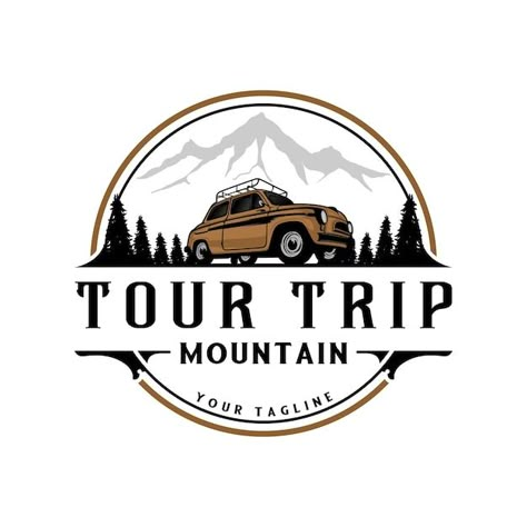 Road Trip Logo Design, Off Road Logo Design, Road Trip Logo, Tour And Travel Logo, Camper Logo Design, Tour Logo Design, Travel Logo Design Ideas, Yg Logo, Logo Camping