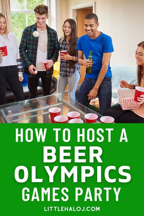 Beer Pong Ideas Drinking Game, Beer Fest Games, Best Drinking Games Parties, Bar Challenge Games, Olympic Style Games Party Ideas, At Home Olympic Games For Adults, Lawn Drinking Games, Drinking Outdoor Games, Drinking Tournament Games